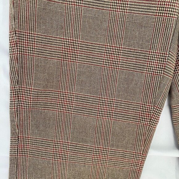 Talbots stretch plaid pant Wms Size 6 brown tan red straight leg preppy - Picture 4 of 8